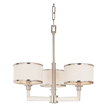 Maxim Three Light Satin Nickel Drum Shade Mini Chandelier 12054WTSN